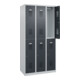 C+P Casier double étage Base PLUS, 6 compartiments, 1850x900x500mm, 7035/7016-1
