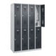 C+P Casier double étage Base PLUS, 8 compartiments, 1850x1200x500mm, 7035/7016-1