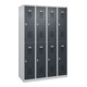 C+P Casier double étage Base PLUS, 8 compartiments, 1850x1200x500mm, 7035/7016-4