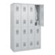 C+P Casier double étage Base PLUS, 8 compartiments, 1850x1200x500mm, 7035/7035-1