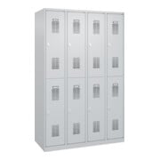 C+P Casier double étage Base PLUS, 8 compartiments, 1850x1200x500mm, 7035/7035-4