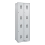 C+P Casier double étage Basis PLUS, 4 compartiments, 1850x600x500mm, 7035/7035-2