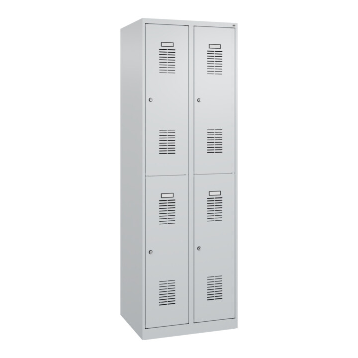 C+P Casier double étage Basis PLUS, 4 compartiments, 1850x600x500mm, 7035/7035