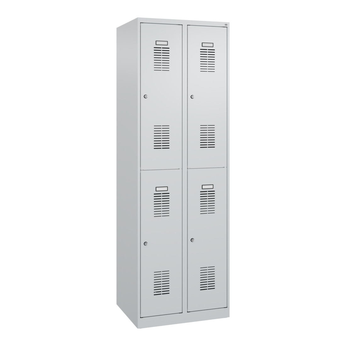 C+P Casier double étage Basis PLUS, 4 compartiments, 1850x600x500mm, 7035/7035