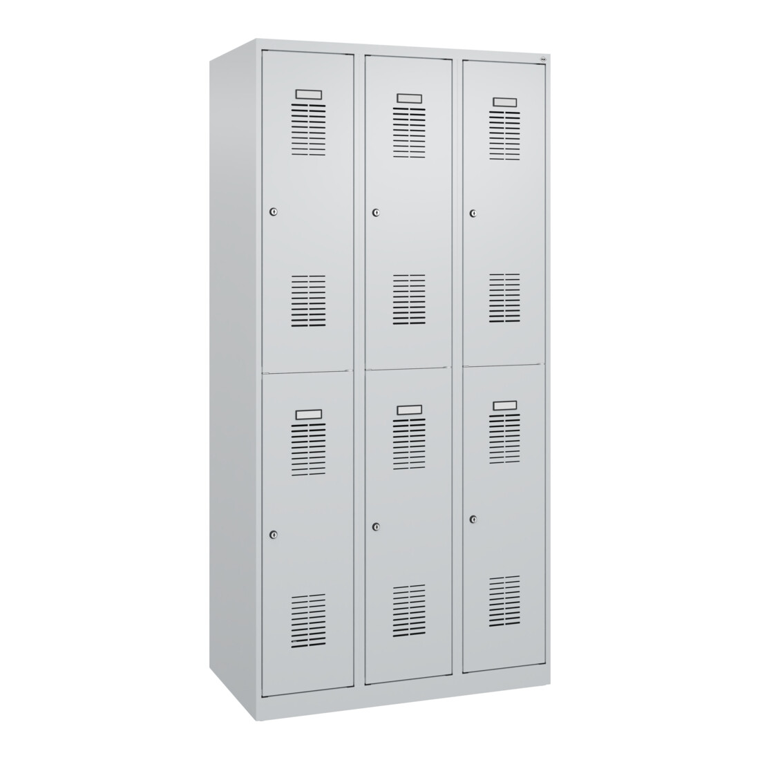 C+P Casier double étage Basis PLUS, 6 compartiments, 1850x900x500mm, 7035/7035