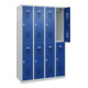 C+P Casier double étage Basis PLUS, 8 compartiments, 1850x1200x500mm, 7035/5010-2