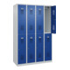 C+P Casier double étage Basis PLUS, 8 compartiments, 1850x1200x500mm, 7035/5010-1