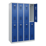 C+P Casier double étage Basis PLUS, 8 compartiments, 1850x1200x500mm, 7035/5010