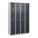 C+P Casier double étage Basis PLUS, 8 compartiments, 1850x1200x500mm, 7035/7016-2