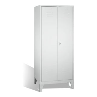 C+P Double poste Classic sur pieds, 2 compartiments, H1850×I810×P500mm Face gris clair Corps gris clair