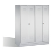 C+P Double poste Classic sur socle, 4 compartiments, H1800×I1590×P500mm Face gris clair Corps gris clair-1