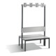 C+P Doppelseitige Garderobenbank mit Rückenlehne, Basic Plus, H1650xB1000xT760mm, Gestell Schwarzgrau / Dekor Silbergrau (8060-200)-1