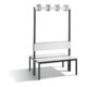 C+P Doppelseitige Garderobenbank mit Rückenlehne, Basic Plus, H1650xB1000xT760mm, Gestell Schwarzgrau / Dekor Weiß (8060-200)-1