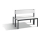 C+P Doppelseitige Sitzbank mit Rückenlehne, Basic Plus, H796xB1000xT760mm, Gestell Schwarzgrau / Dekor Weiß (8060-400)-1