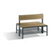 C+P Doppelseitige Sitzbank mit Rückenlehne, Basic Plus, H796xB1000xT760mm, Gestell Schwarzgrau / Dekor Eiche Sereno (8060-410)-1