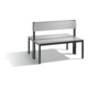 C+P Doppelseitige Sitzbank mit Rückenlehne, Basic Plus, H796xB1000xT760mm, Gestell Schwarzgrau / Dekor Silbergrau (8060-400)-1