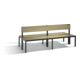 C+P Doppelseitige Sitzbank mit Rückenlehne, Basic Plus, H796xB1960xT760mm, Gestell Schwarzgrau / Dekor Eiche Sereno (8062-400)-1