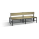 C+P Doppelseitige Sitzbank mit Rückenlehne, Basic Plus, H796xB1960xT760mm, Gestell Schwarzgrau / Dekor Eiche Sereno (8062-410)-1