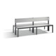 C+P Doppelseitige Sitzbank mit Rückenlehne, Basic Plus, H796xB1960xT760mm, Gestell Schwarzgrau / Dekor Silbergrau (8062-400)-1