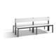 C+P Doppelseitige Sitzbank mit Rückenlehne, Basic Plus, H796xB1960xT760mm, Gestell Schwarzgrau / Dekor Weiß (8062-400)-1
