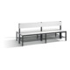 C+P Doppelseitige Sitzbank mit Rückenlehne, Basic Plus, H796xB1960xT760mm, Gestell Schwarzgrau / Dekor Weiß (8062-410)-1