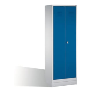 C+P Doppelspind Classic auf Sockel 2 Abteile Front Enzianblau Korpus Lichtgrau