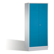C+P Doppelspind Classic auf Sockel, 2 Abteile, H1800xB810xT500mm Front Lichtblau Korpus Lichtgrau-1