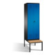 C+P Doppelspind Evolo mit Sitzbank 2 Abteile Front Enzianblau Korpus Schwarzgrau-1