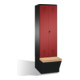 C+P Doppelspind Evolo mit Sitzbox 2 Abteile Front Rubinrot Korpus Schwarzgrau-1