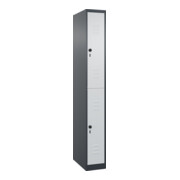 C+P Doppelstock-Spind Classic PLUS, 1 Abteil, 1850x250x500mm, 7016/7035 Verschluss Sicherheits-Drehriegel