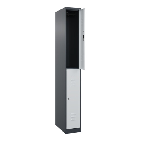 C+P Doppelstock-Spind Classic PLUS, 1 Abteil, 1850x250x500mm, 7016/7035 Verschluss Zylinderschloss