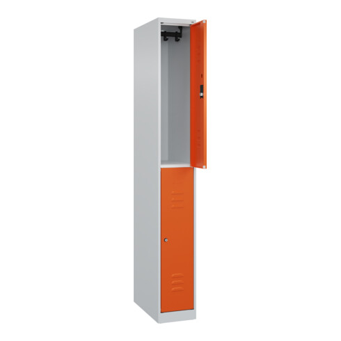 C+P Doppelstock-Spind Classic PLUS, 1 Abteil, 1850x250x500mm, 7035/2004 Verschluss Zylinderschloss