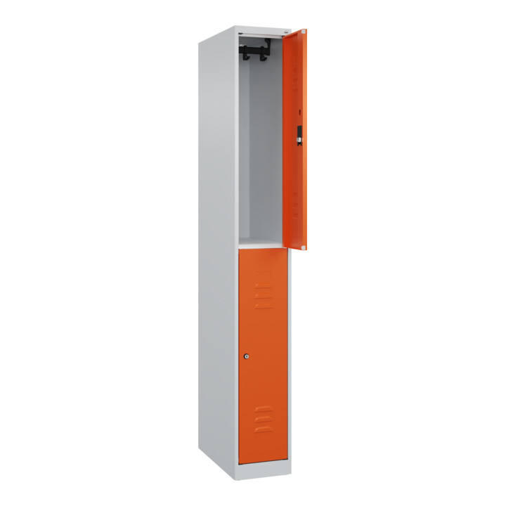 C+P Doppelstock-Spind Classic PLUS, 1 Abteil, 1850x250x500mm, 7035/2004 Verschluss Zylinderschloss