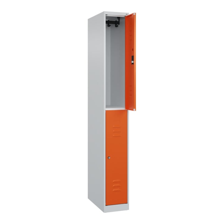 C+P Doppelstock-Spind Classic PLUS, 1 Abteil, 1850x250x500mm, 7035/2004 Verschluss Zylinderschloss