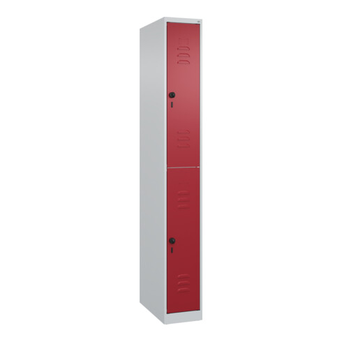 C+P Doppelstock-Spind Classic PLUS, 1 Abteil, 1850x250x500mm, 7035/3003 Verschluss Sicherheits-Drehriegel