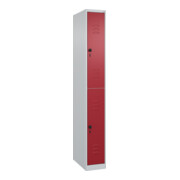 C+P Doppelstock-Spind Classic PLUS, 1 Abteil, 1850x250x500mm, 7035/3003 Verschluss Sicherheits-Drehriegel