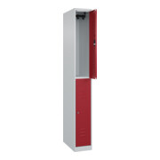 C+P Doppelstock-Spind Classic PLUS, 1 Abteil, 1850x250x500mm, 7035/3003 Verschluss Zylinderschloss