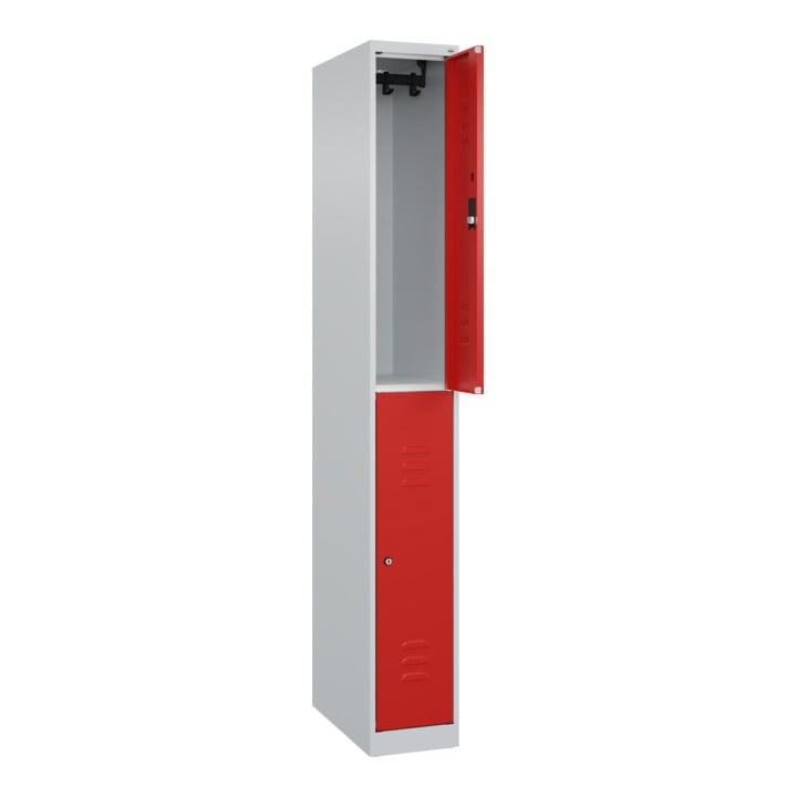 C+P Doppelstock-Spind Classic PLUS, 1 Abteil, 1850x250x500mm, 7035/3020 Verschluss Zylinderschloss