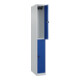 C+P Doppelstock-Spind Classic PLUS, 1 Abteil, 1850x250x500mm, 7035/5010 Verschluss Sicherheits-Drehriegel-1
