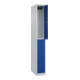 C+P Doppelstock-Spind Classic PLUS, 1 Abteil, 1850x250x500mm, 7035/5010 Verschluss Zylinderschloss-2