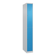C+P Doppelstock-Spind Classic PLUS, 1 Abteil, 1850x250x500mm, 7035/5012 Verschluss Zylinderschloss