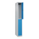C+P Doppelstock-Spind Classic PLUS, 1 Abteil, 1850x250x500mm, 7035/5012 Verschluss Zylinderschloss-2