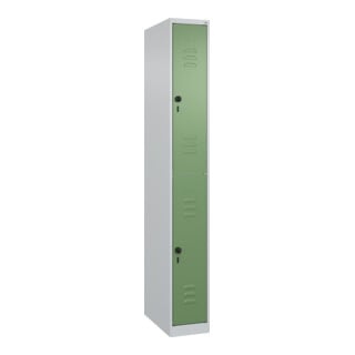 C+P Doppelstock-Spind Classic PLUS, 1 Abteil, 1850x250x500mm, 7035/6011 Verschluss Sicherheits-Drehriegel