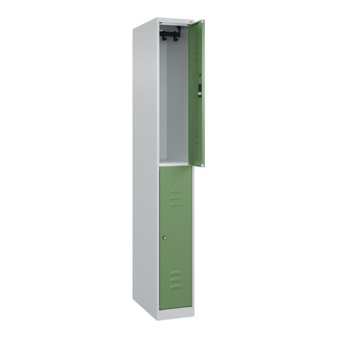 C+P Doppelstock-Spind Classic PLUS, 1 Abteil, 1850x250x500mm, 7035/6011 Verschluss Zylinderschloss
