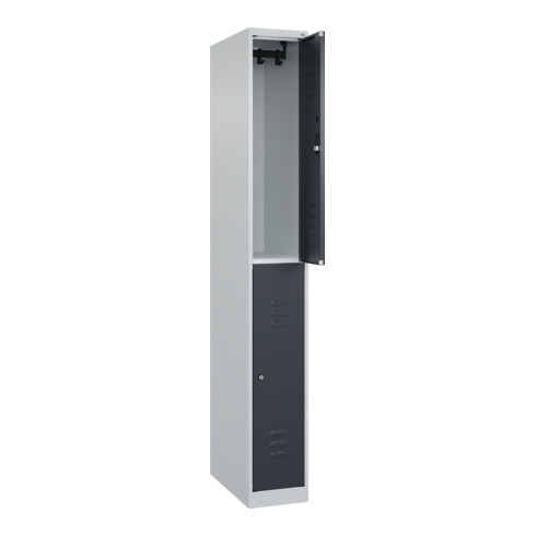 C+P Doppelstock-Spind Classic PLUS, 1 Abteil, 1850x250x500mm, 7035/7016 Verschluss Zylinderschloss