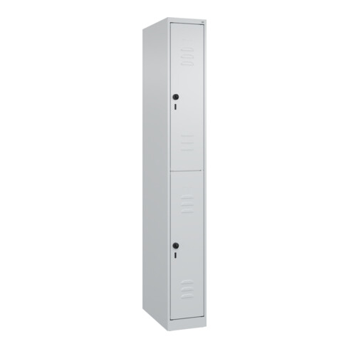 C+P Doppelstock-Spind Classic PLUS, 1 Abteil, 1850x250x500mm, 7035/7035 Verschluss Sicherheits-Drehriegel