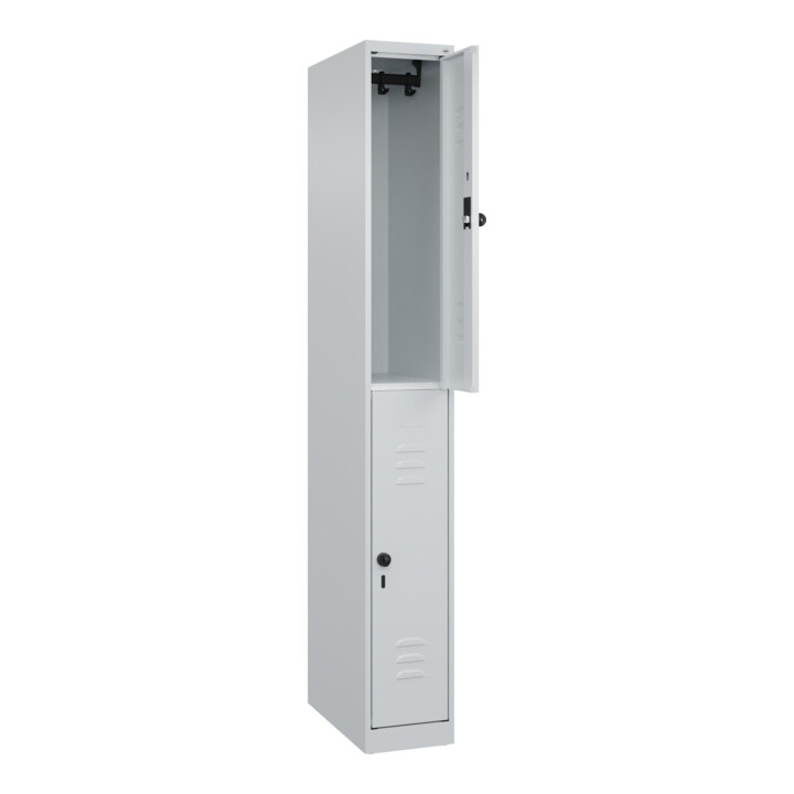 C+P Doppelstock-Spind Classic PLUS, 1 Abteil, 1850x250x500mm, 7035/7035 Verschluss Sicherheits-Drehriegel