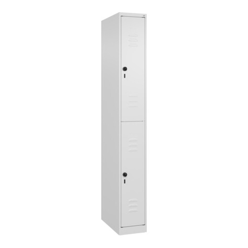 C+P Doppelstock-Spind Classic PLUS, 1 Abteil, 1850x250x500mm, 9016/9016 Verschluss Sicherheits-Drehriegel