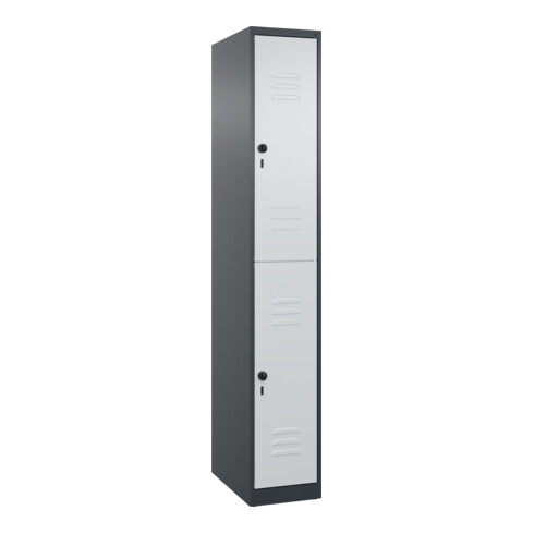 C+P Doppelstock-Spind Classic PLUS, 1 Abteil, 1850x300x500mm, 7016/7035 Verschluss Sicherheits-Drehriegel