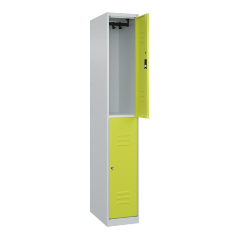 C+P Doppelstock-Spind Classic PLUS, 1 Abteil, 1850x300x500mm, 7035/0024 Verschluss Zylinderschloss